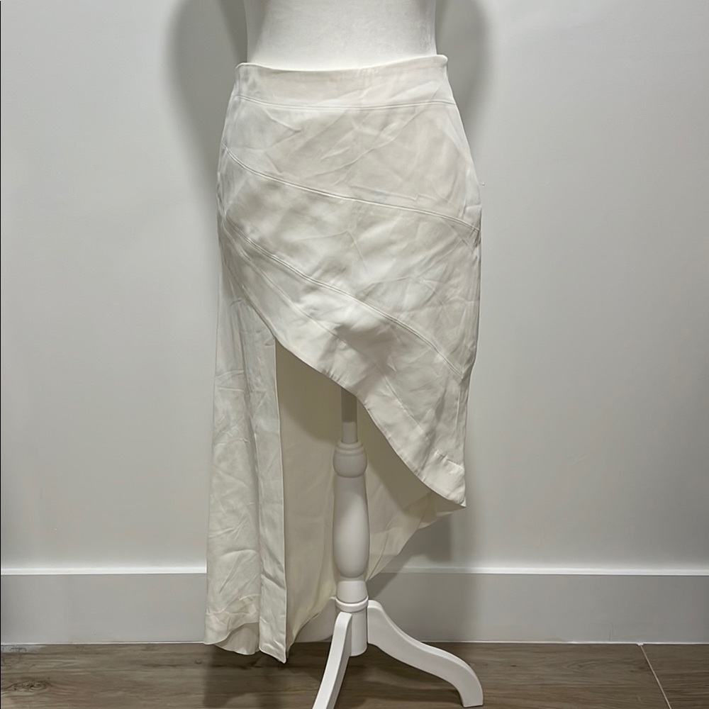 Elegant White Asymmetrical Skirt